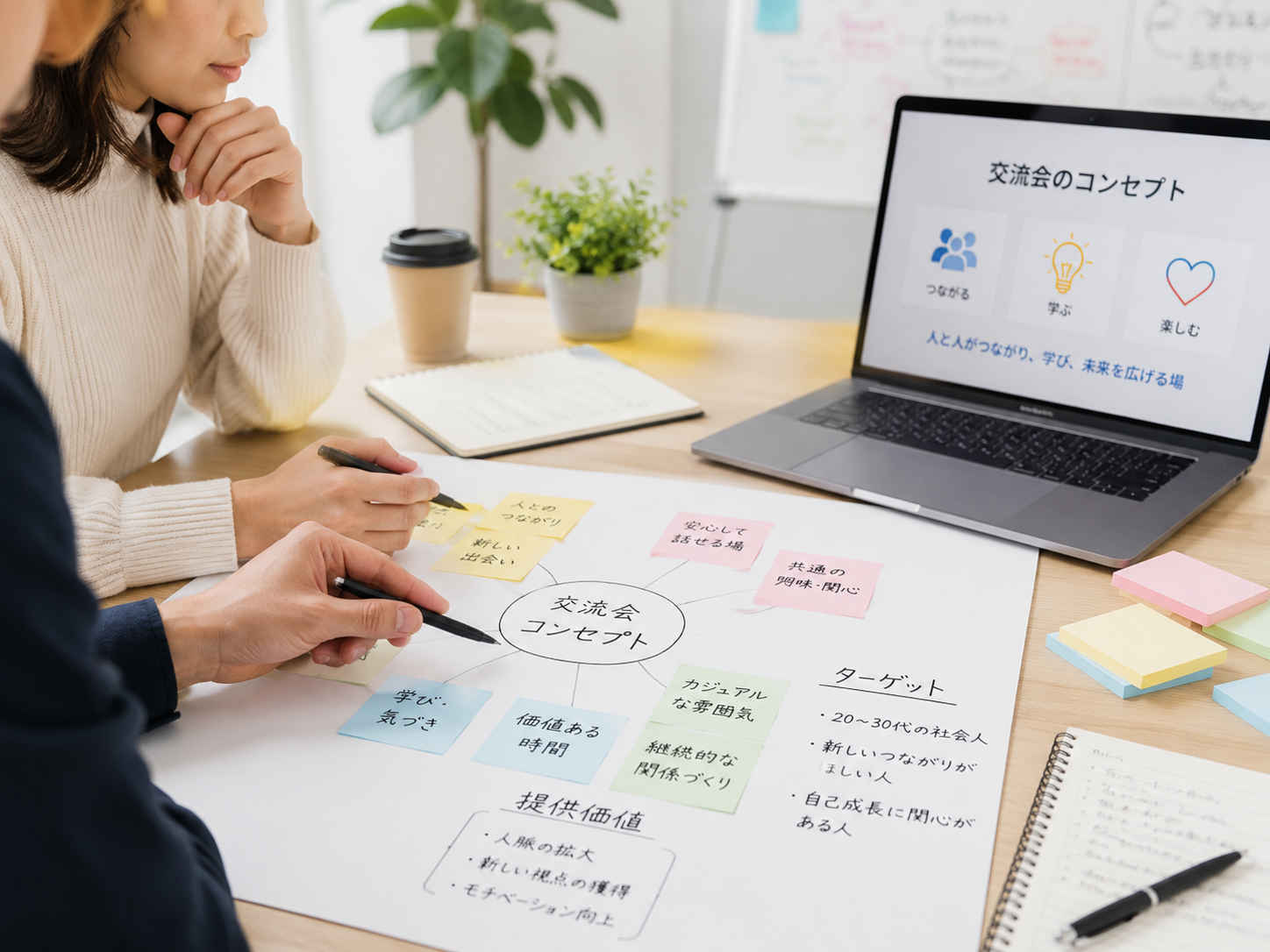 打ち合わせするグループ