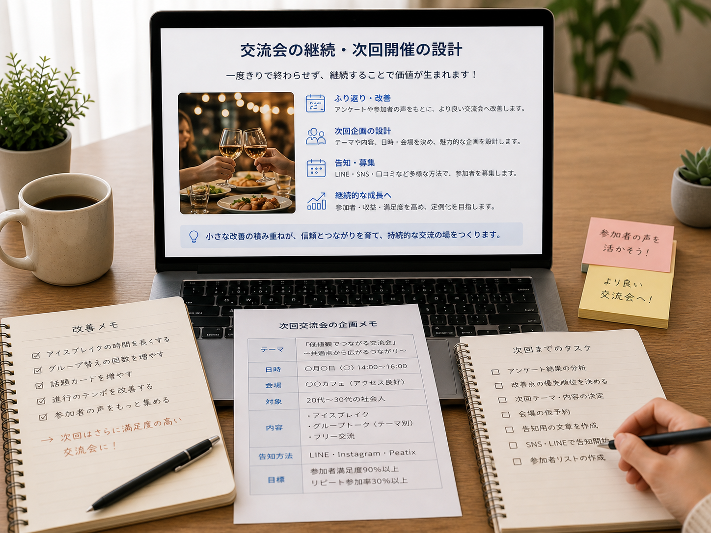 笑顔で集まる人たち